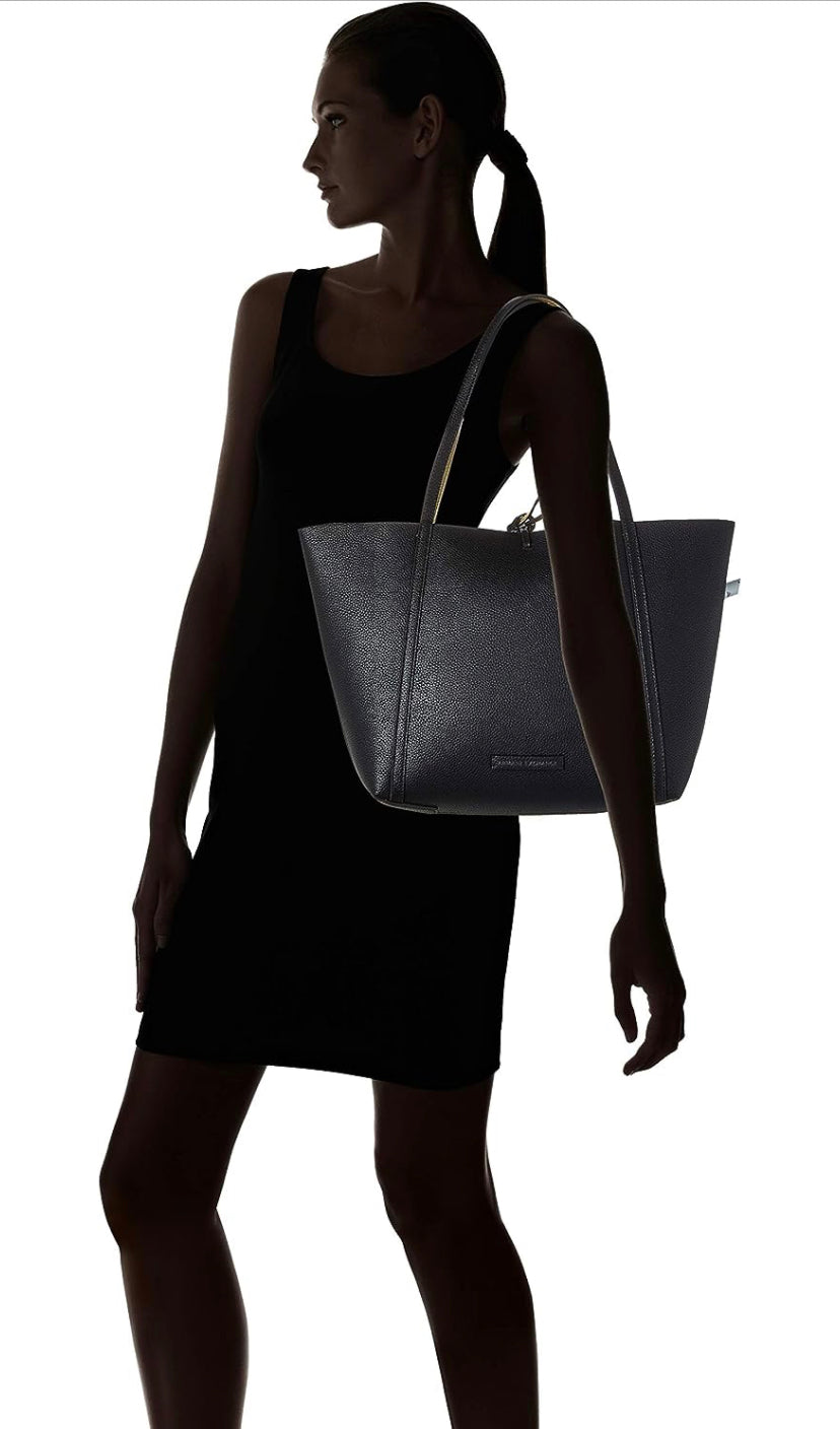ARMANI EXCHANGE Pebble Reversible, Borsa a Mano Donna, Schwarz, 29x13x44 cm (B x H x T)