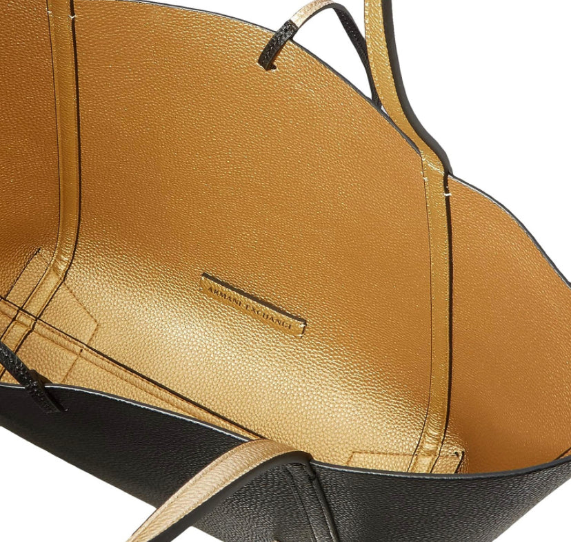 ARMANI EXCHANGE Pebble Reversible, Borsa a Mano Donna, Schwarz, 29x13x44 cm (B x H x T)
