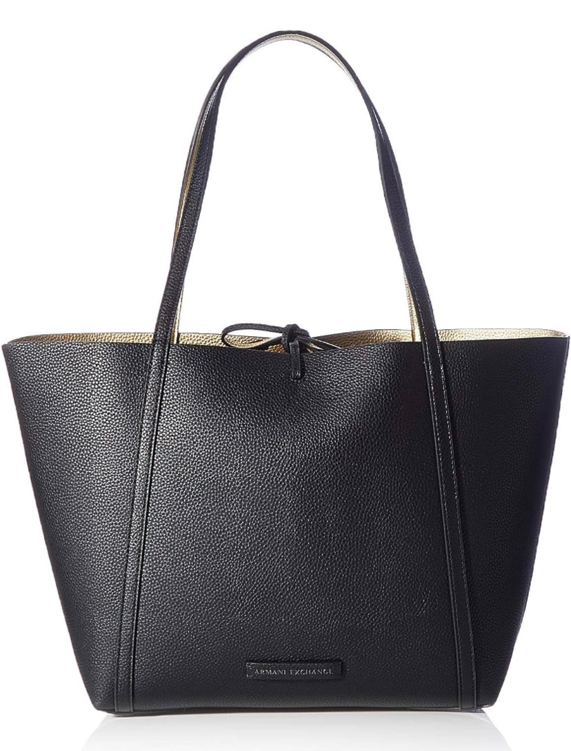 ARMANI EXCHANGE Pebble Reversible, Borsa a Mano Donna, Schwarz, 29x13x44 cm (B x H x T)