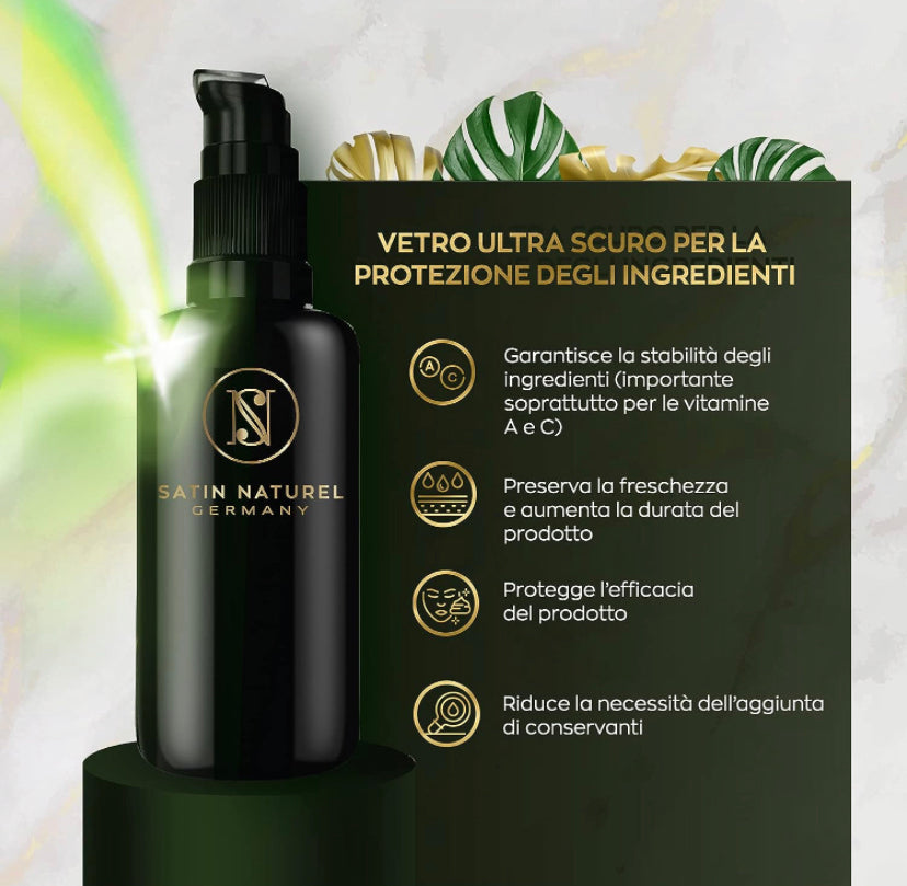 Regalo Donna - Skin Care Kit Viso Completo 3x30ml - Set Crema Viso Antirughe Vegano con Siero Acido Ialuronico, Siero Vitamina C + A&E e Siero Retinolo Viso - Regalo Donna Compleanno - Satin Naturel