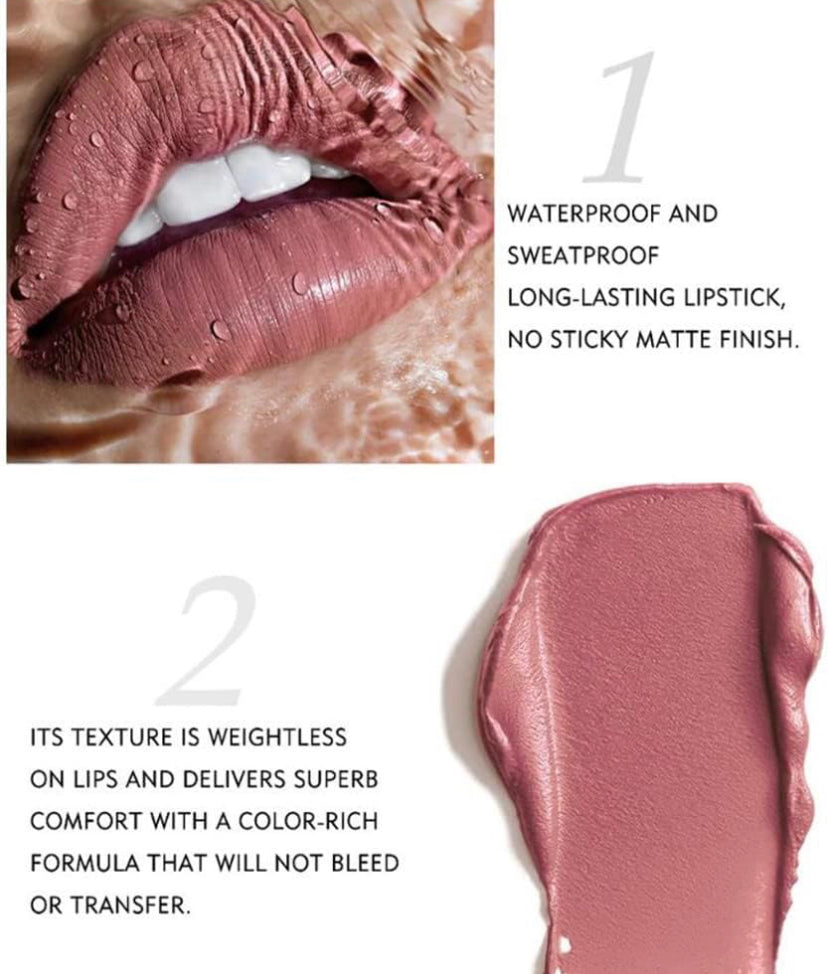 Set di trucco per rossetto, rossetto opaco, labbra di bellezza durature, pigmenti intensi, impermeabile a lunga durata, set regalo (12 colori), regalo per donne (A)
