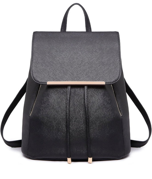 Miss Lulu Casual Zaino Fashion Shell con Coulisse Zaino in Pelle Sintetica con Motivo a Croce Zaino di Medie Dimensioni