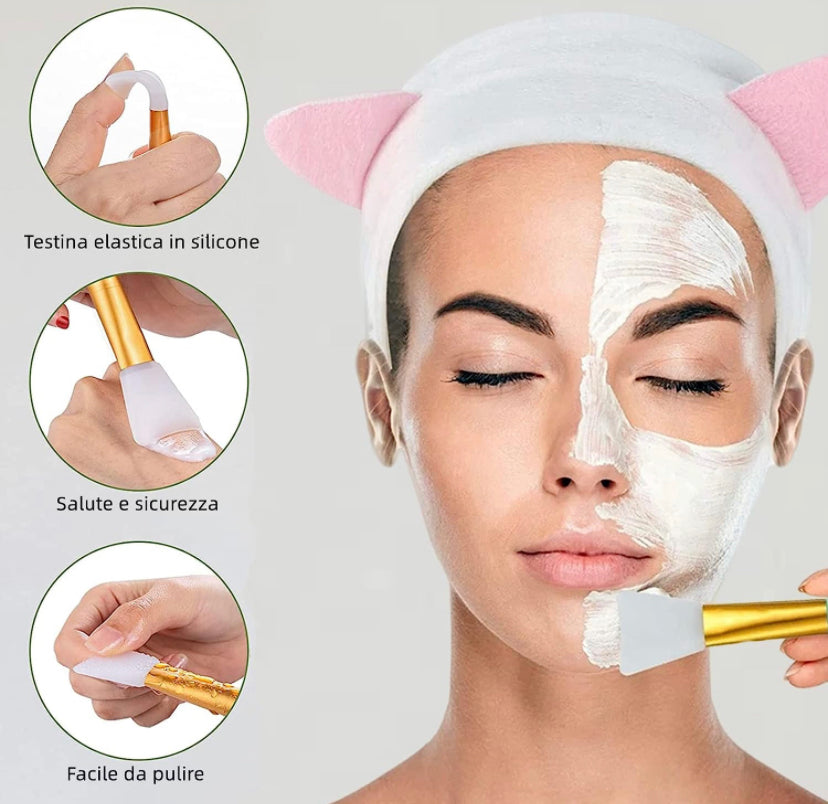 Gua Sha Massaggio Viso e Jade Roller, Rullo di Giada Viso Naturale con Pennello Efascia per Capelli per Donne Ragazze Occhi, Viso, Collo Anti invecchiamento Wrinkgless (4PCS)