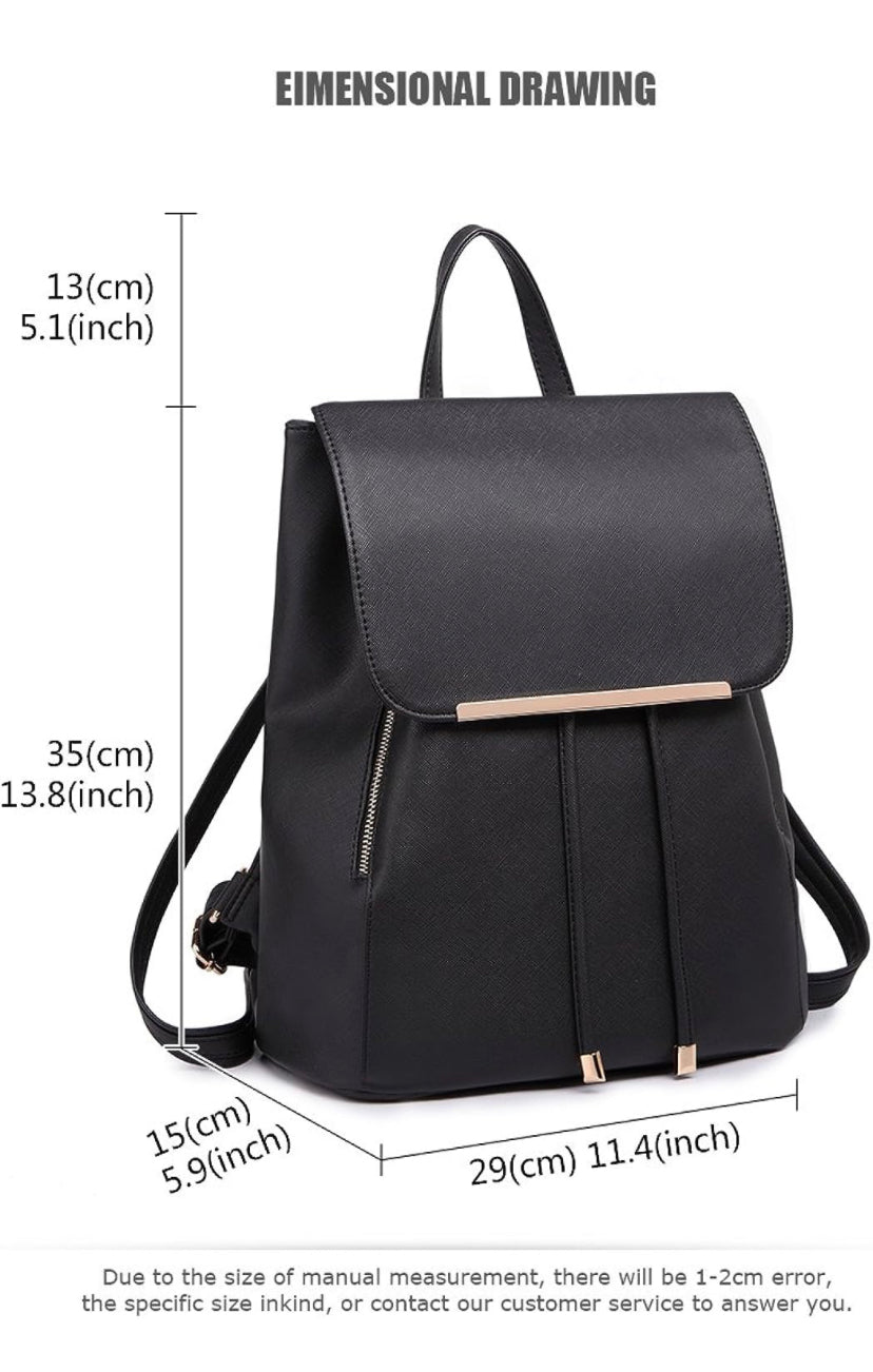 Miss Lulu Casual Zaino Fashion Shell con Coulisse Zaino in Pelle Sintetica con Motivo a Croce Zaino di Medie Dimensioni
