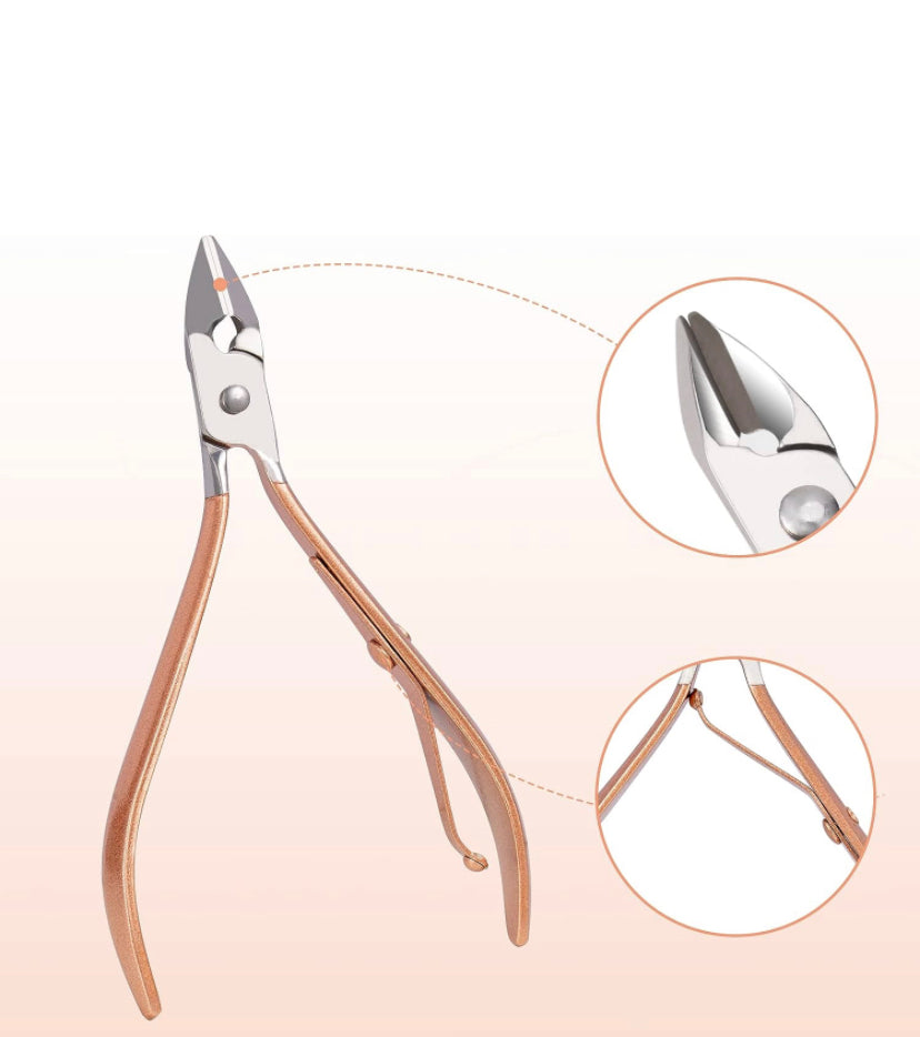 Set per manicure, 18 pezzi, set per la cura delle unghie, per pedicure, da donna e da uomo, in acciaio inox, set di manicure per unghie, set di bellezza portatile, per viaggi (oro rosa)