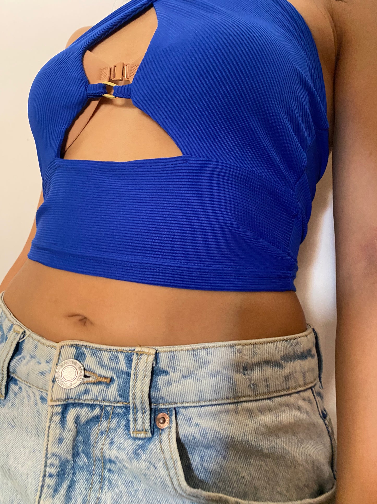Top blu incrociato