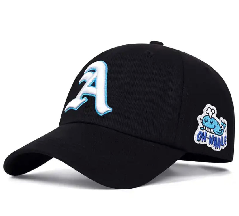 Cappello casual da baseball nero regolabile