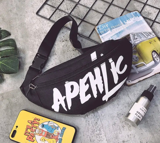 Marsupio regolabile nero con tre tasche