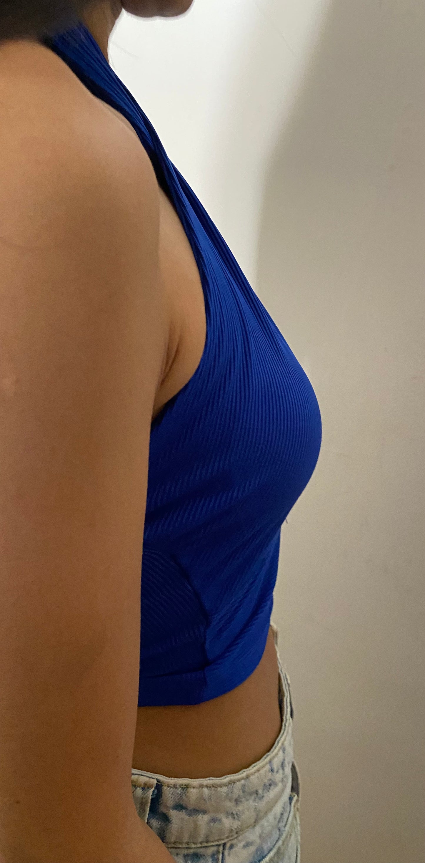 Top blu incrociato