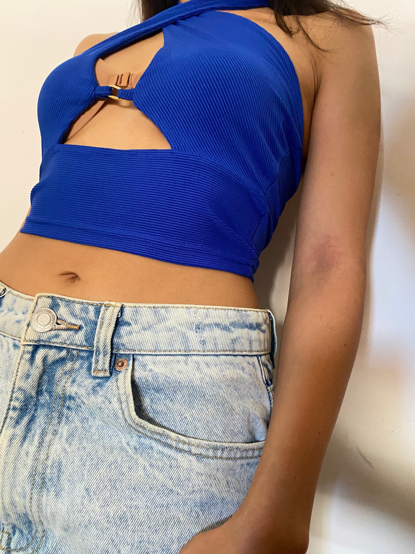 Top blu incrociato
